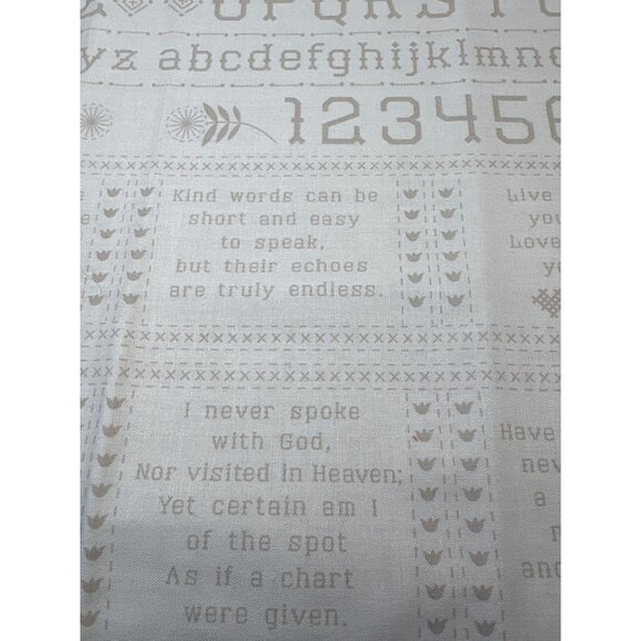 Moda Fabrics 19" x 46" Cotton Fabric Panel with Inspirational Quotes & Alphabet - Picture 3 of 9